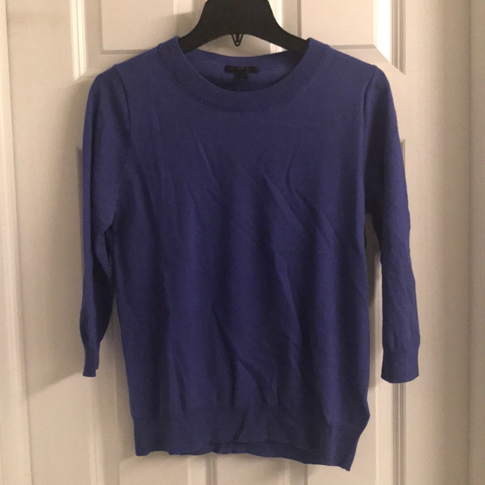 Royal Blue JCrew Tippi Sweater Merano wool